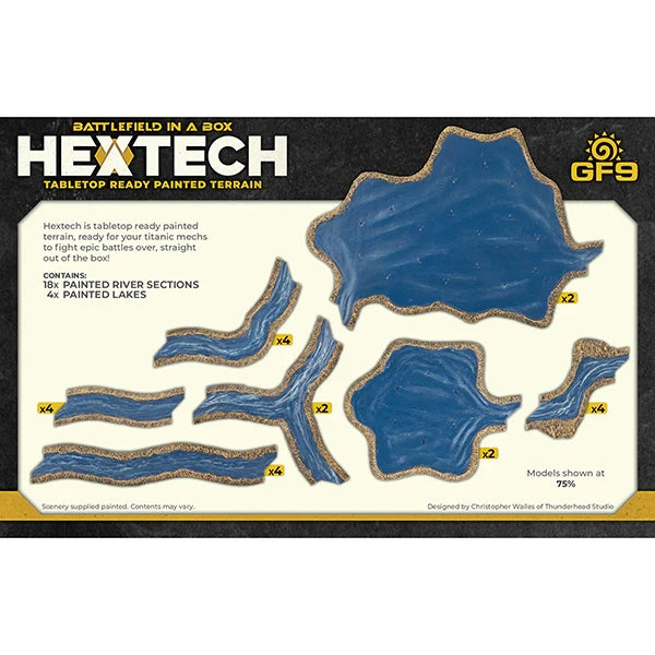 Battlefield in a Box: Hextech - Rivers and Lakes (x22) | Lazarus Games