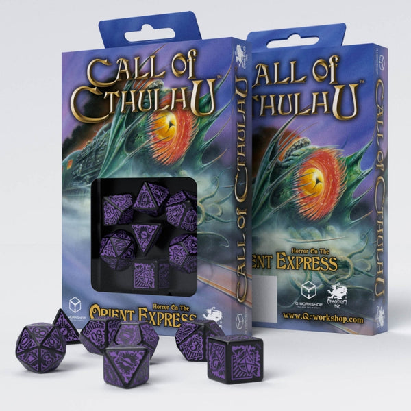 Call of Cthulhu: Dice Set Horror on the Orient Express Black/Purple (7)