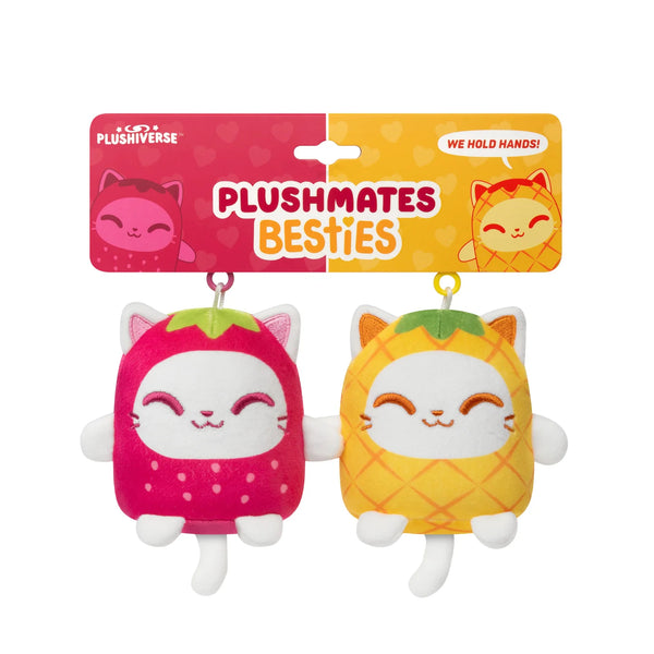 Plushiverse: Plushmate Besties - Fruit Cats [Strawberry + Pineapple]