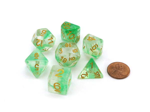 Unicorn Resin 16mm Polyhedral Dice Set: Icy Everglades