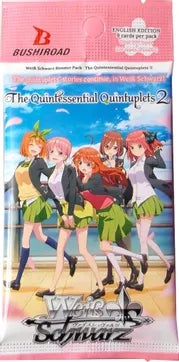 Weiss Schwarz Booster Pack Weiss Schwarz Booster Pack - 2, Bushiroad TCG, New & Sealed Quintessential Quintuplets Weiss Schwarz Booster Pack Weiss Schwarz Booster Pack - 2, Bushiroad TCG, New & Sealed Quintessential Quintuplets