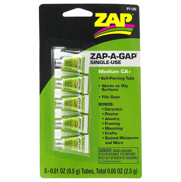 Zap A Gap Single Use Ca+ (5, 0.01 Oz. tubes)