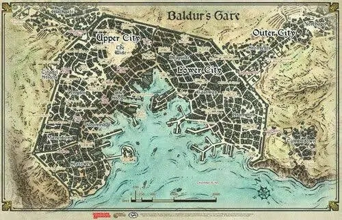 D&D 5e: Descent into Avernus- Baldur's Gate Map