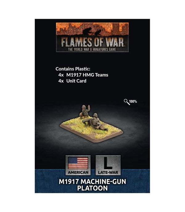 M1917 Machine-gun Platoon (Late War x12 Figures Plastic), 4x US .30 cal LMG Team, (x4 Plastic MG teams)
