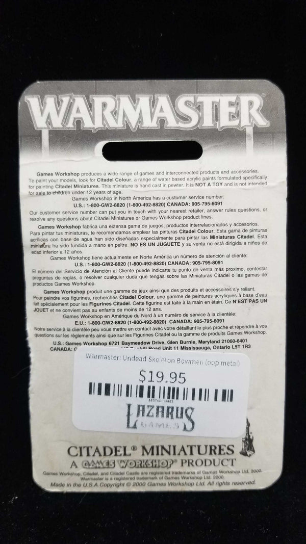 Warmaster: Undead Skeleton Bowmen (oop metal)