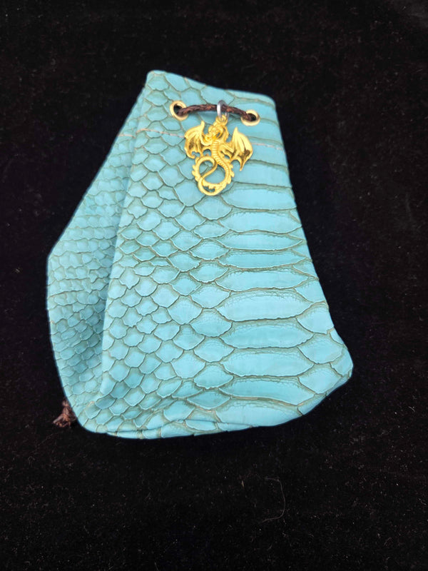 Dragon Scale Dice Bag - Turquoise