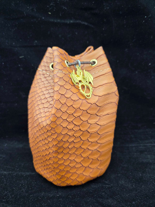 Dragon Scale Dice Bag - Brown
