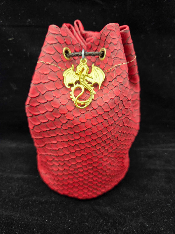 Dragon Scale Dice Bag - Red