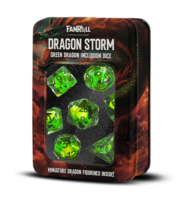 7-Die Set Resin Dragon Storm Inclusion: Green Dragon