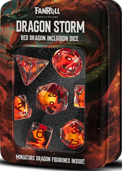 7-Die Set Resin Dragon Storm Inclusion: Red Dragon