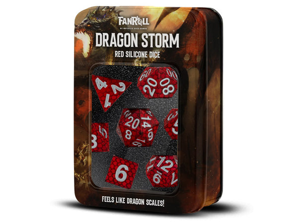 7-Die Set Silicone Dragon Storm: Red Dragon Scales
