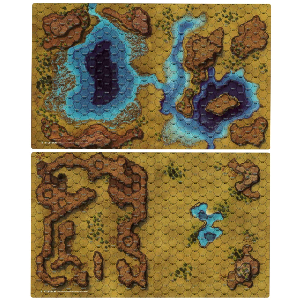 BattleTech: BattleMat - Savannah Large Lakes/Box Canyon | Lazarus Games