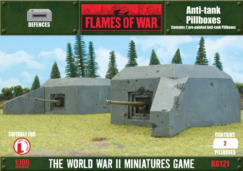 Battlefield in a Box: Defenses - Anti-tank Pillbox (x2), Full Painted Terrain