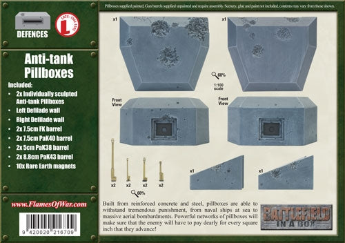 Battlefield in a Box: Defenses - Anti-tank Pillbox (x2), Full Painted Terrain