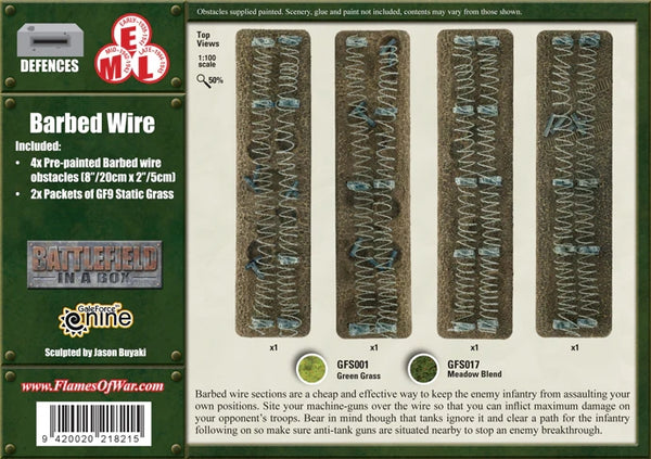 Battlefield in a Box: Defenses - Barbed Wire Obstacles (x4)