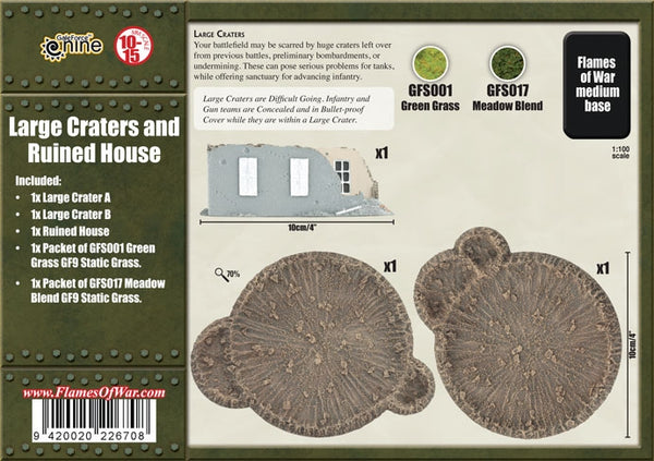 Battlefield in a Box: Great War - Large Craters & Ruined House (x3)
