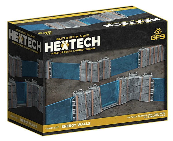 Battlefield in a Box: Hextech - Trinity City Energy Walls (x26) - Grey/Blue