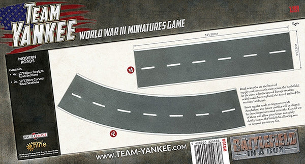 Battlefield in a Box: Modern - Roads (x6), Full Painted Terrain