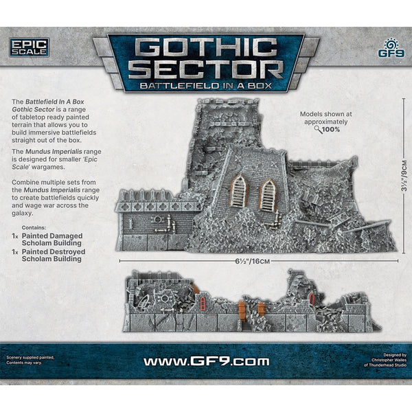 Battlefield in a Box: Mundus Imperialis - Scholam (Damaged & Destroyed x2)