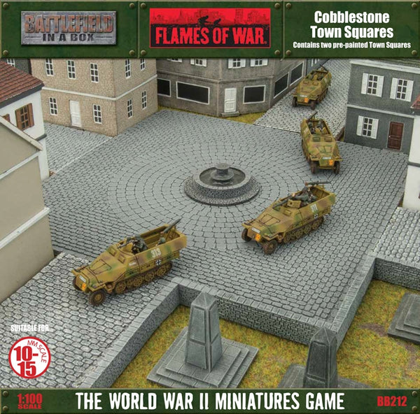 Battlefield in a Box: Travel - Cobblestone Town Squares (x2), Full Painted Terrain,