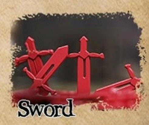Board Game Upgrade: Metal Alloy 10-pack Resource Tokens - Sword