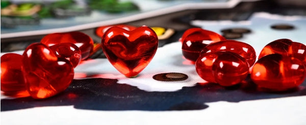 Board Game Upgrade: Translucent Plastic 10-pack Resource Tokens - Heart