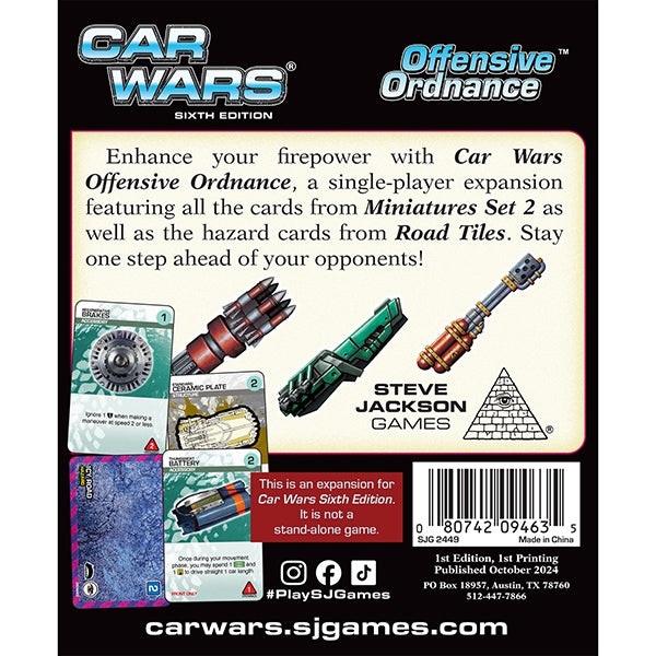Car Wars (6th Ed): Offensive Ordnance Single-Player Expansion