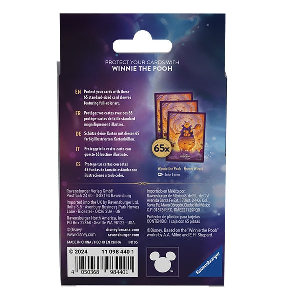 wizard card sleeves Card Sleeves: Disney Lorcana- Azurite Sea- Pooh, Hunny Wizard (65ct)