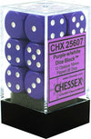 Chessex: Opaque 16mm D6 Purple/White (12)