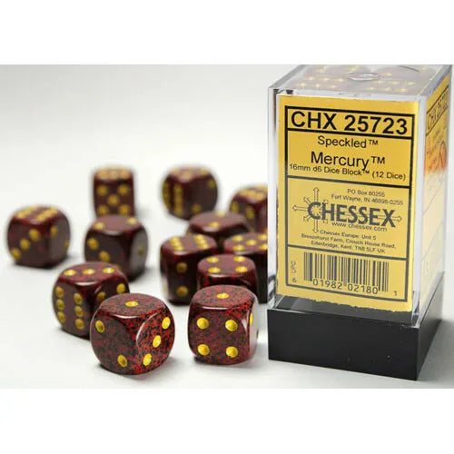 Chessex: Speckled - 16mm D6 Mercury (12)