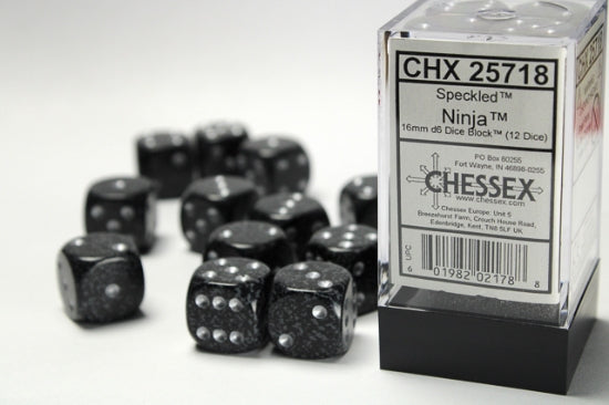 Chessex: Speckled - 16mm D6 Ninja (12)