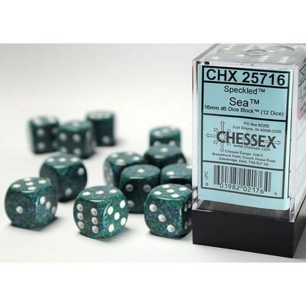 Chessex: Speckled - 16mm D6 Sea (12)