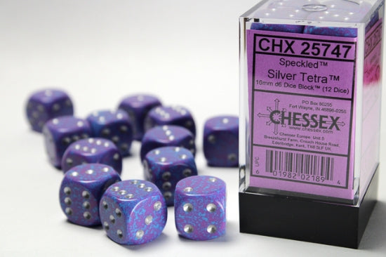 Chessex: Speckled - 16mm D6 Silver Tetra (12)