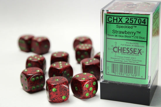 Chessex: Speckled - 16mm D6 Strawberry (12)