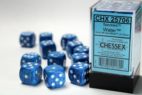 Chessex: Speckled - 16mm D6 Water (12)