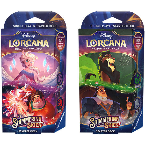 Disney Lorcana: Shimmering Skies Starter Deck Display (8 Decks, 2 types) (presale)
