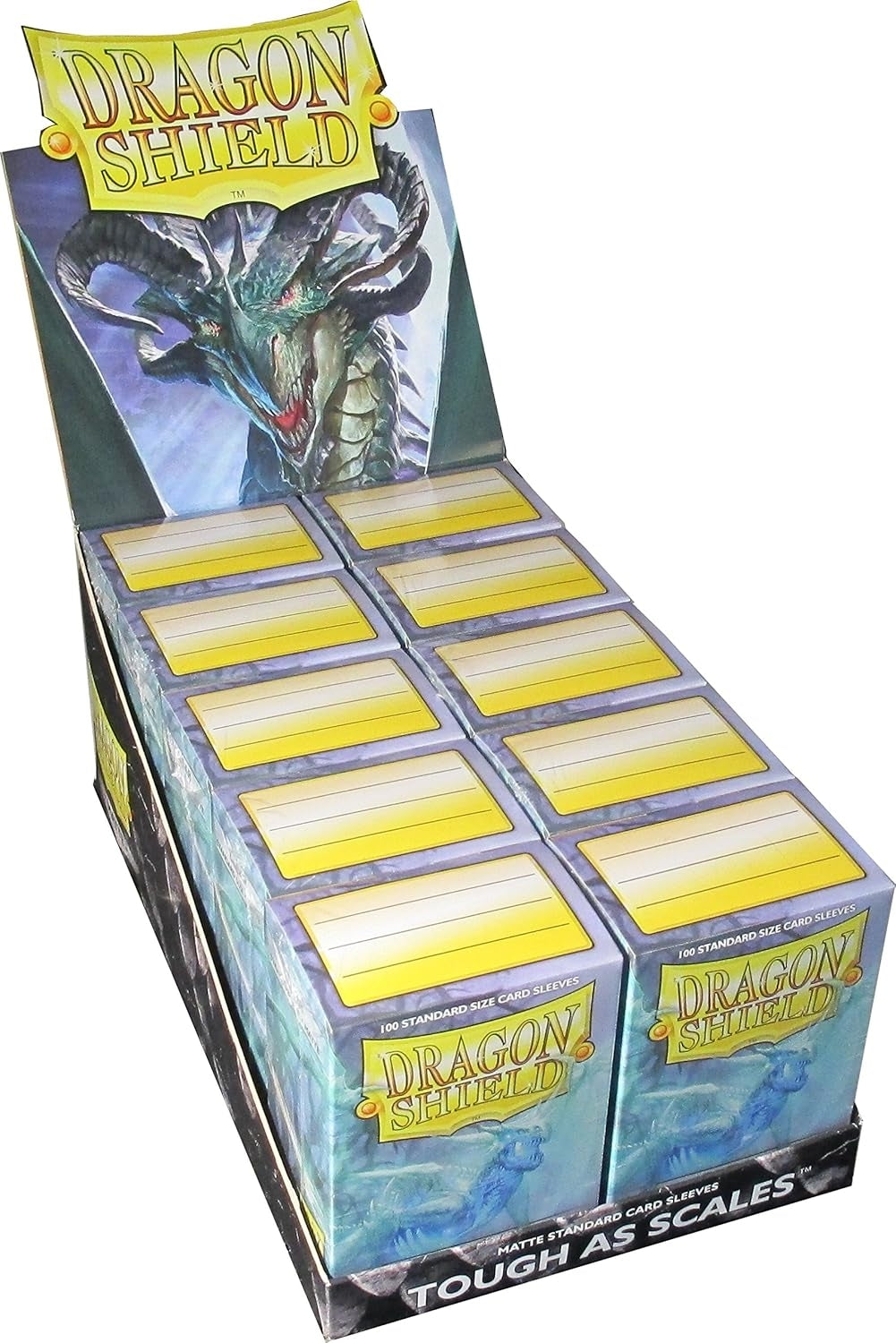 Dragon Shield Matte Clear Standard Size Card Sleeves Display Box 10 Packs Dragon Shield Matte Clear Standard Size Card Sleeves Display Box 10 Packs