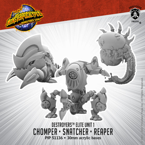 Monsterpocalypse: Destroyers Elite Unit 1 - Chomper, Snatcher, and Reaper