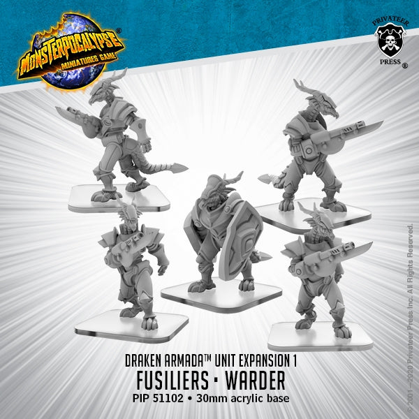 Monsterpocalypse: Draken Armada Unit - Fusiliers and Warder
