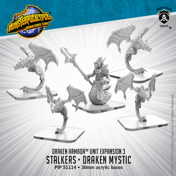 Monsterpocalypse: Draken Armada Unit - Stalkers and Draken Mystic