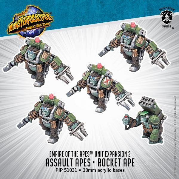 Monsterpocalypse: Empire of the Apes Unit - Assault Apes & Rocket Ape