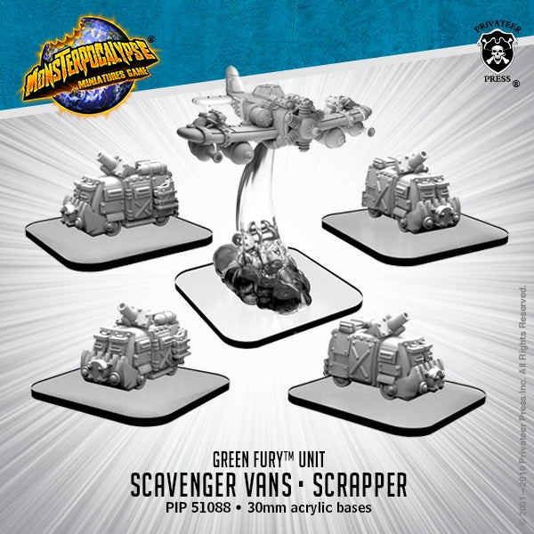 Monsterpocalypse: Green Fury Units - Scavenger Vans and Scrapper