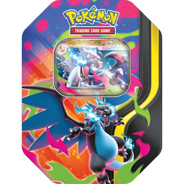 Pokemon TCG: Mega Charizard X ex Tin | Lazarus Games Pokemon TCG: Mega Charizard X ex Tin | Lazarus Games