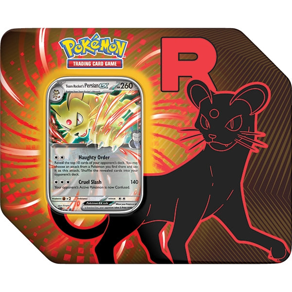 Pokemon TCG: Team Rocket Tin - Persian ex (presale)