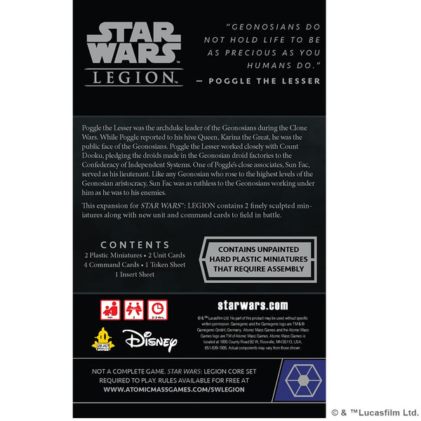 Star Wars Legion: Sun Fac & Poggle the Lesser