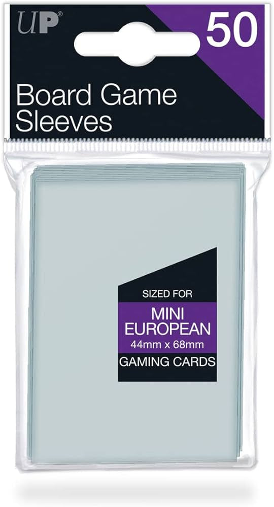 UltraPro Board Game Sleeves: Mini European 44mm x 68mm (50ct)