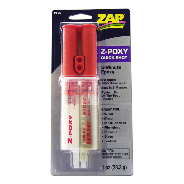 Zap Z-poxy Quick Shot - 5-Minute Z-Poxy Syringe (1 oz.)