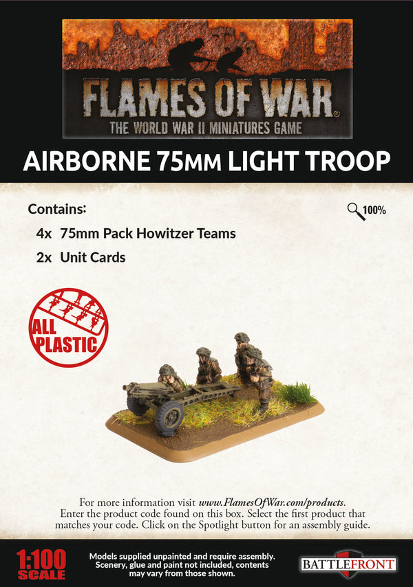 Airborne 75mm Light Troop (x4 Plastic)