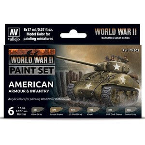 American Armour & Infantry (6) Paint Set