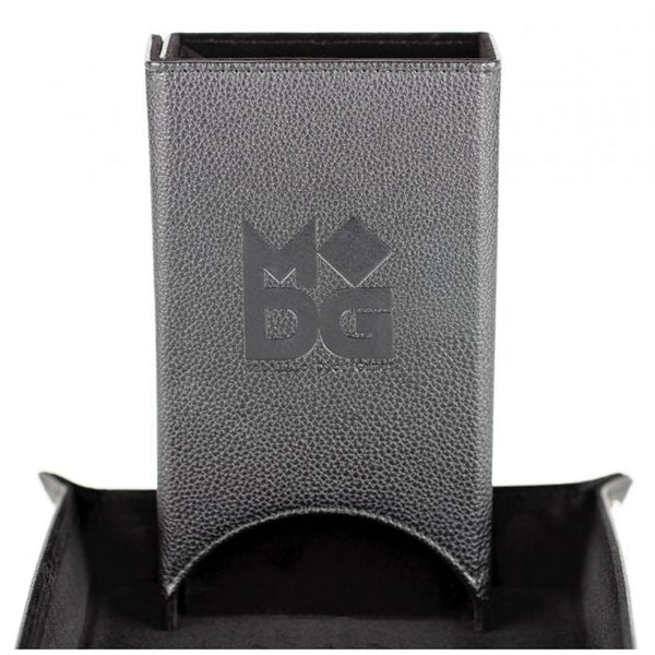 Dice Tower: Fold Up- Leather Black